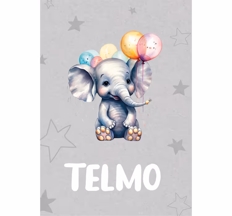 Store enrouleur chambre enfant éléphant bébé avec ballons - TenStickers