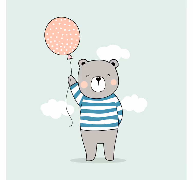 Store enrouleur chambre enfant ours bébé avec ballon - TenStickers