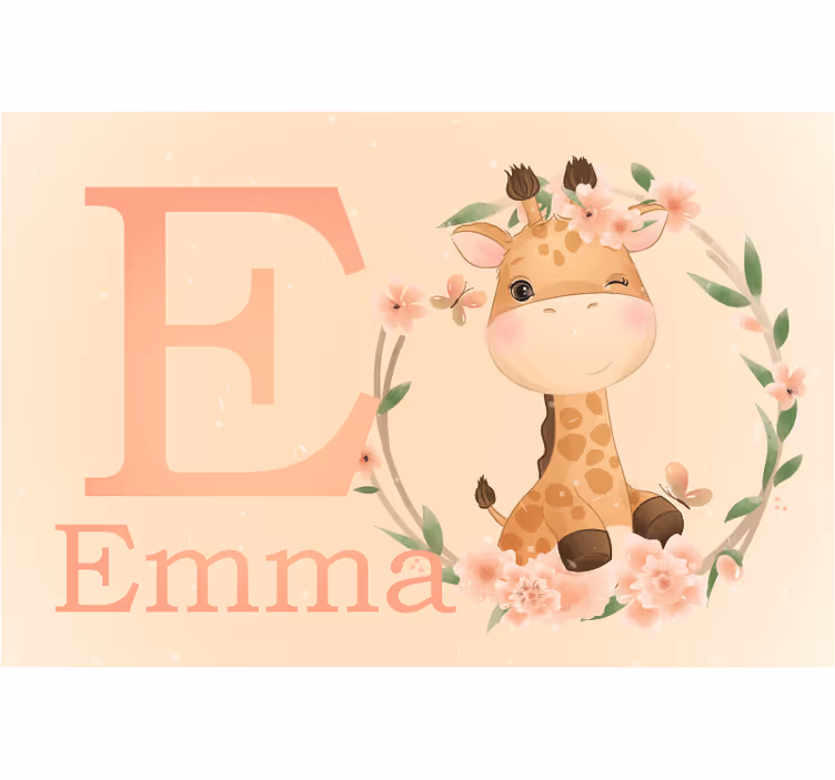 Store enrouleur chambre enfant girafe mignonne personnalisée - TenStickers