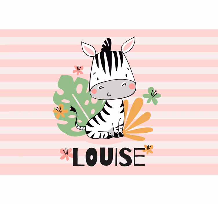 Store enrouleur chambre enfant zèbre magnifique personnalisé - TenStickers
