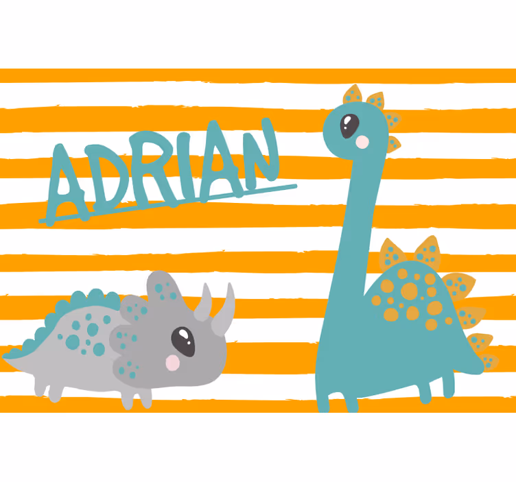 Store enrouleur chambre enfant dinosaure bleu et orange - TenStickers