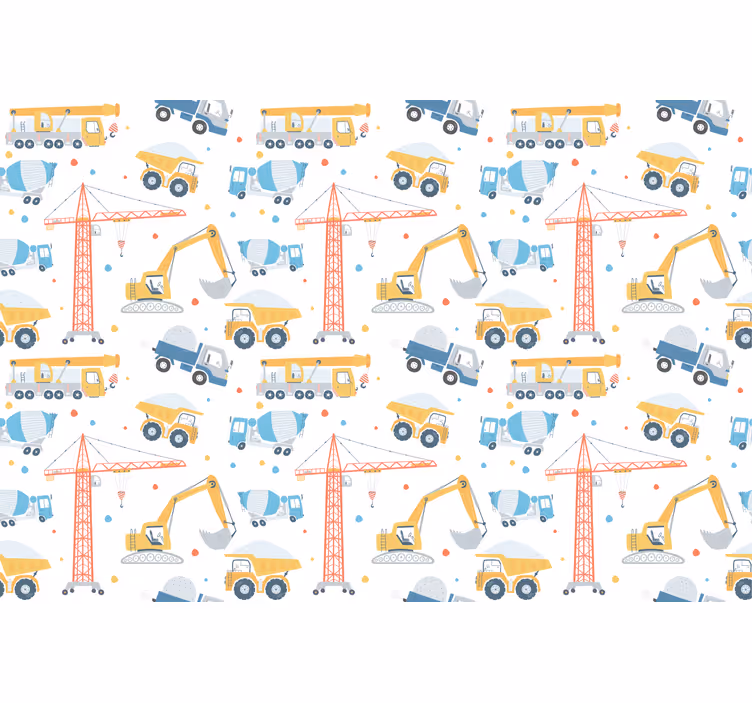 Store enrouleur chambre enfant véhicules de chantier pastel - TenStickers