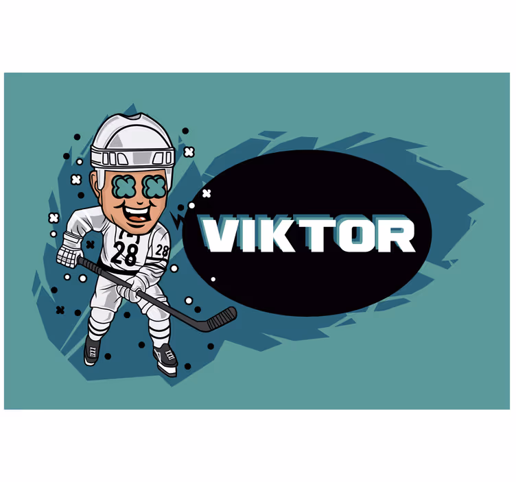 Store enrouleur chambre enfant joueur de hockey drôle - TenStickers