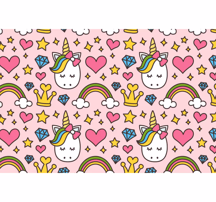 Store enrouleur chambre enfant arcs-en-ciel et licornes - TenStickers
