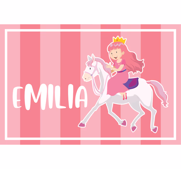 Store enrouleur chambre enfant princesse rose à cheval - TenStickers