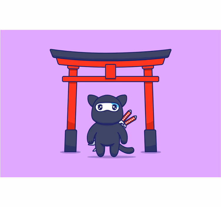 Store enrouleur chambre enfant chat ninja - TenStickers