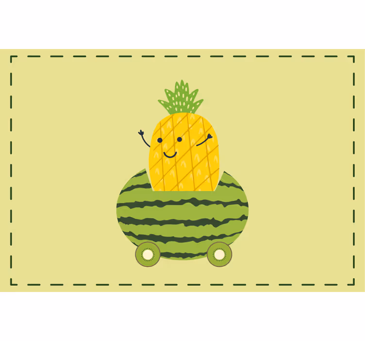 Store enrouleur chambre enfant motif ananas drôle voiture - TenStickers