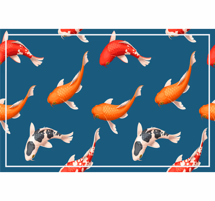 Store enrouleur chambre enfant motif poissons koi bleu - TenStickers