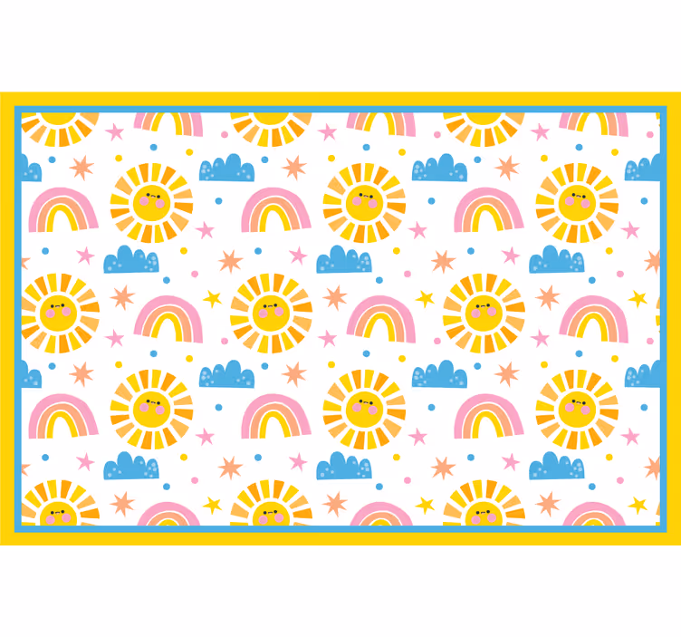 Store enrouleur chambre enfant arc-en-ciel et nuages - TenStickers