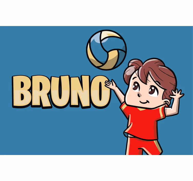 Store enrouleur chambre enfant joueur de volley avec nom - TenStickers