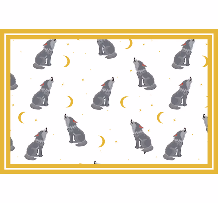 Store enrouleur chambre enfant loups hurlant à la lune - TenStickers