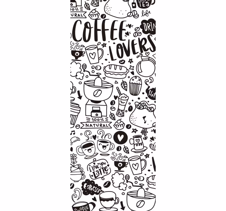 Store enrouleur cuisine dessins translucides café - TenStickers