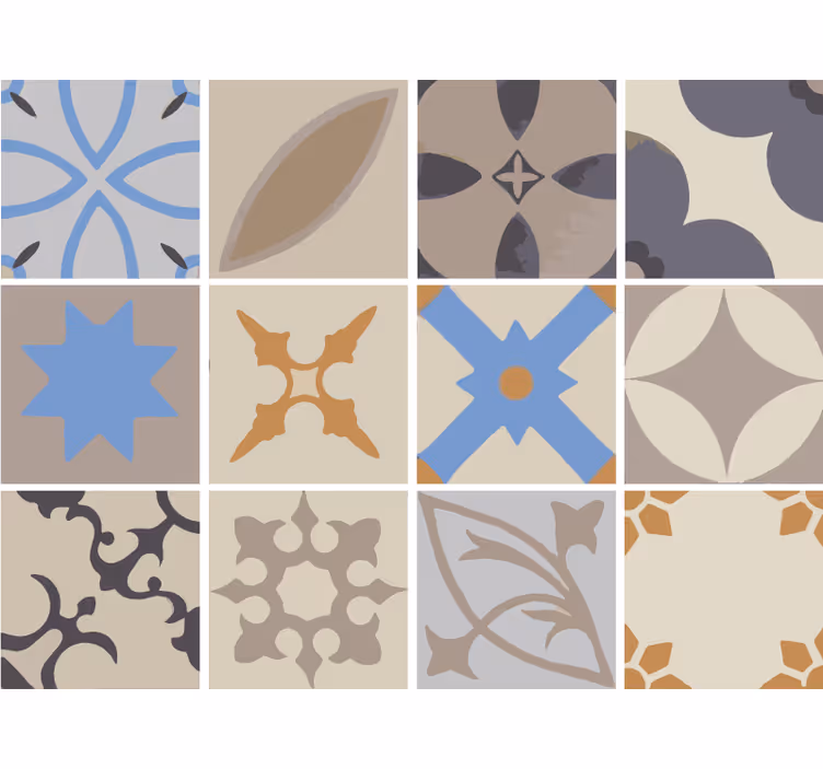 Store enrouleur cuisine motif carreaux hydrauliques - TenStickers