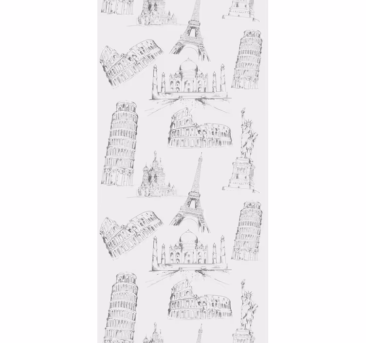 Store enrouleur cuisine motif monuments célèbres - TenStickers