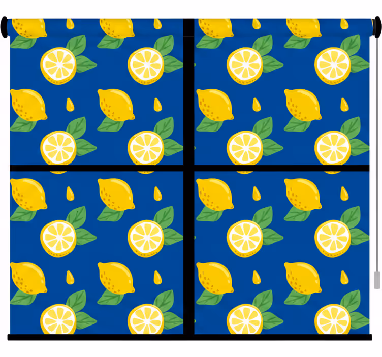 Store enrouleur cuisine motifs citrons dessinés à la main - TenStickers