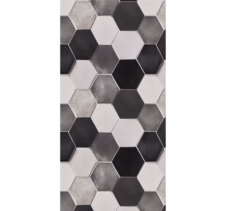 Store enrouleur cuisine hexagones gris - TenStickers
