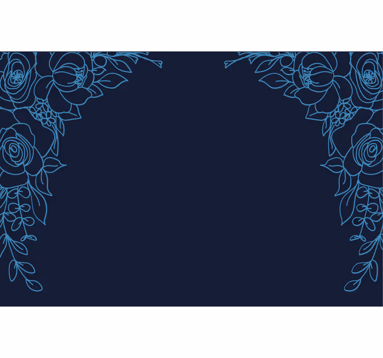 Store enrouleur bleu fleurs bleu marine - TenStickers