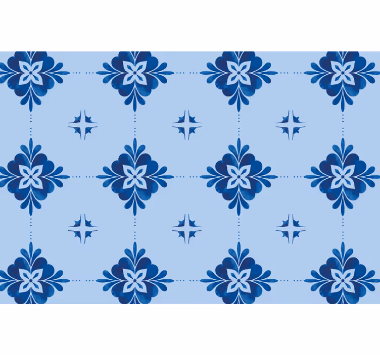 Store enrouleur bleu carreaux en spirale bleus - TenStickers