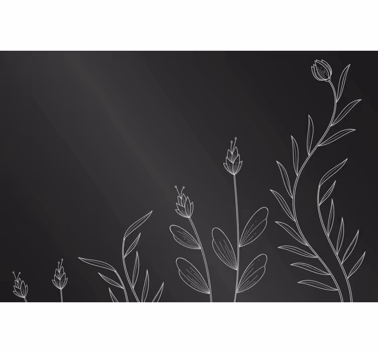 Store enrouleur noir avec fond élégant de plantes - TenStickers