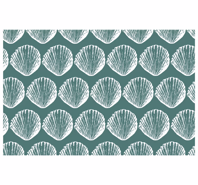Store enrouleur vert motif rétro coquillage - TenStickers