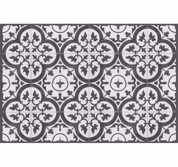 Store enrouleur gris motifs carreaux hydraulique - TenStickers