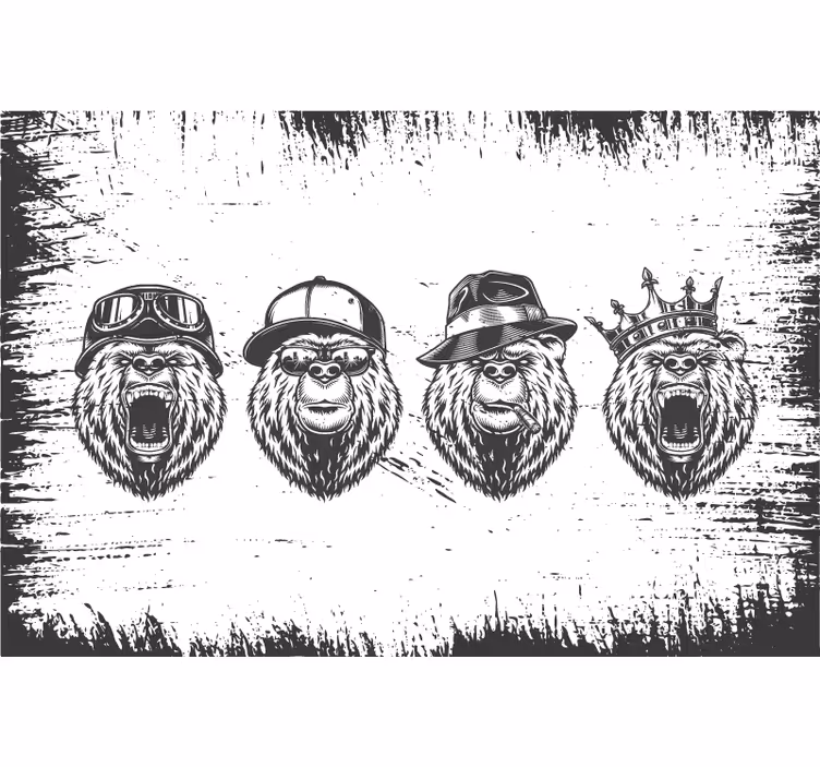 Store enrouleur gris style ours logo vintage - TenStickers