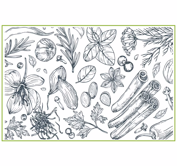 Store enrouleur gris motifs herbes naturelles - TenStickers