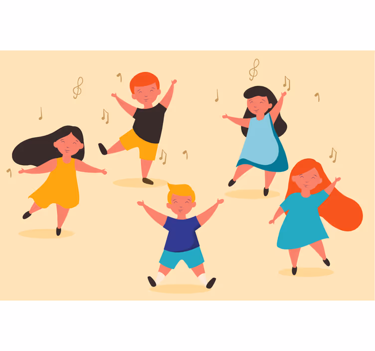 Store enrouleur beige danseurs enfants - TenStickers
