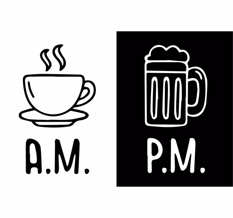 Store enrouleur noir café et bière du matin au soir - TenStickers