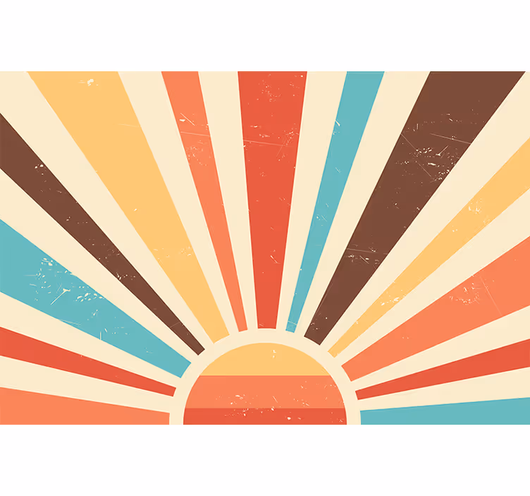Store enrouleur orange coucher de soleil vintage abstrait - TenStickers