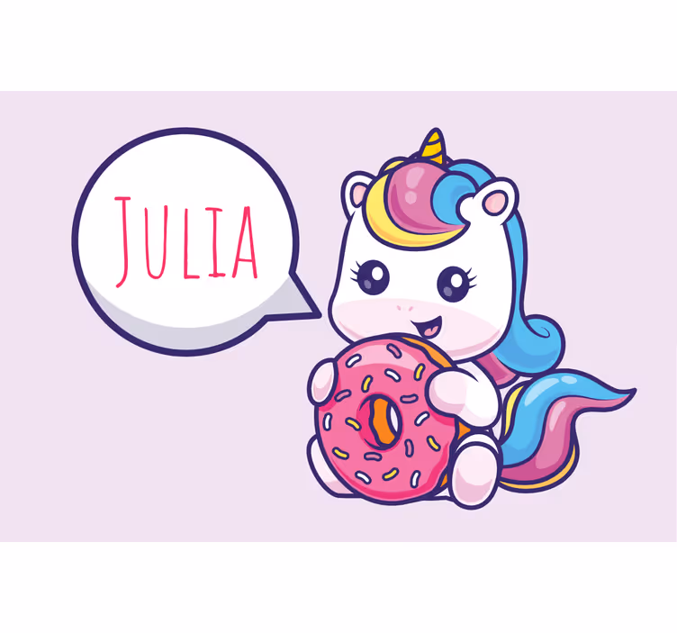 Store enrouleur violet licorne avec beignet - TenStickers