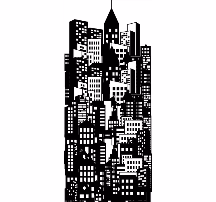 Store enrouleur bureaux paysage urbain fenêtre - TenStickers