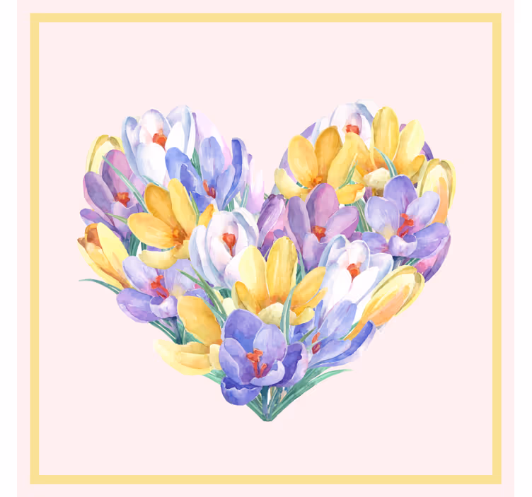 Store enrouleur salon design cœur de fleur crocus - TenStickers