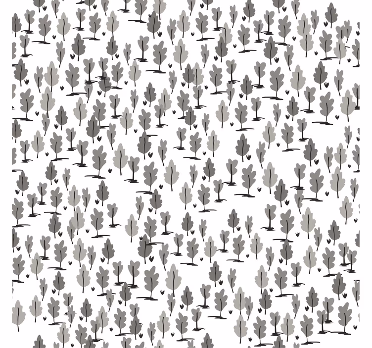 Store enrouleur salon motif petits arbres kinfolk - TenStickers