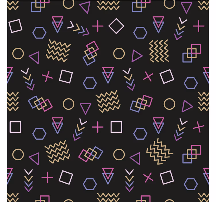 Store enrouleur salon motif doodles colorés années 80 - TenStickers