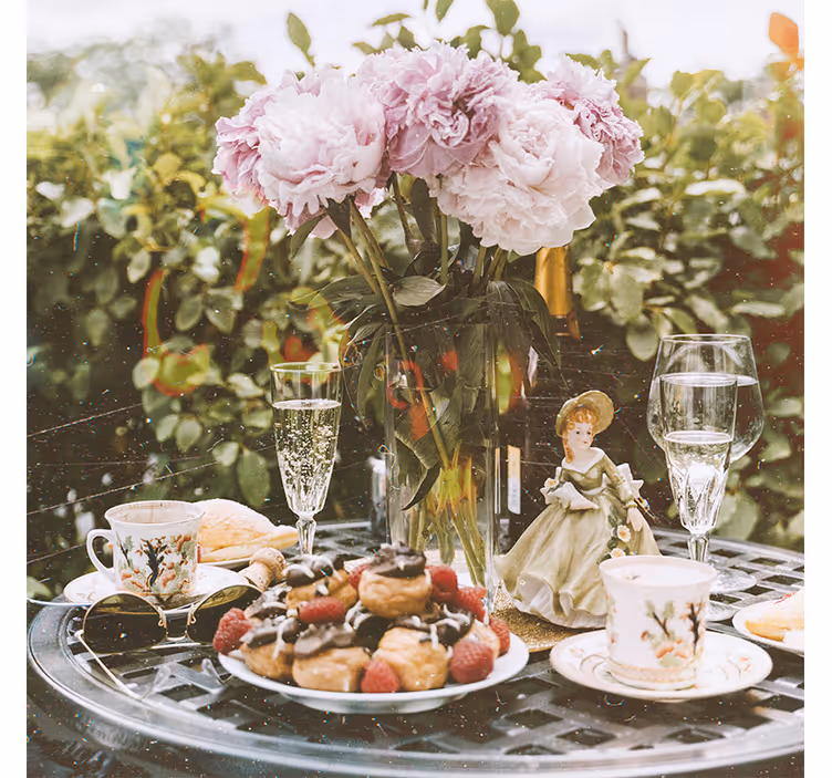 Store enrouleur salon table romantique cottagecore - TenStickers