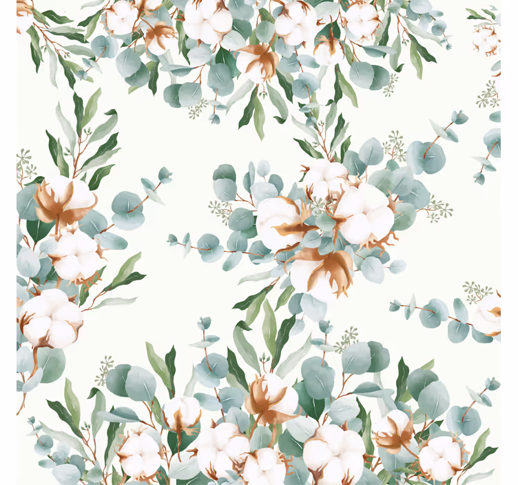 Store enrouleur salon motifs de coton shabby chic - TenStickers