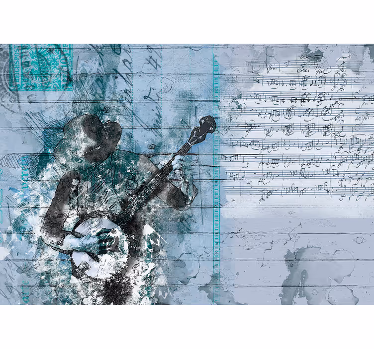 Store enrouleur chambre design musical abstrait - TenStickers