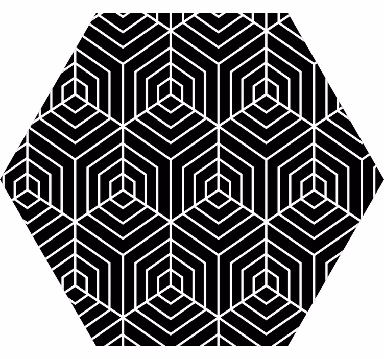 Store enrouleur chambre lignes abstraites hexagonales - TenStickers