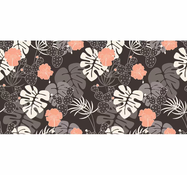 Store enrouleur chambre carreaux floraux gris et rose - TenStickers