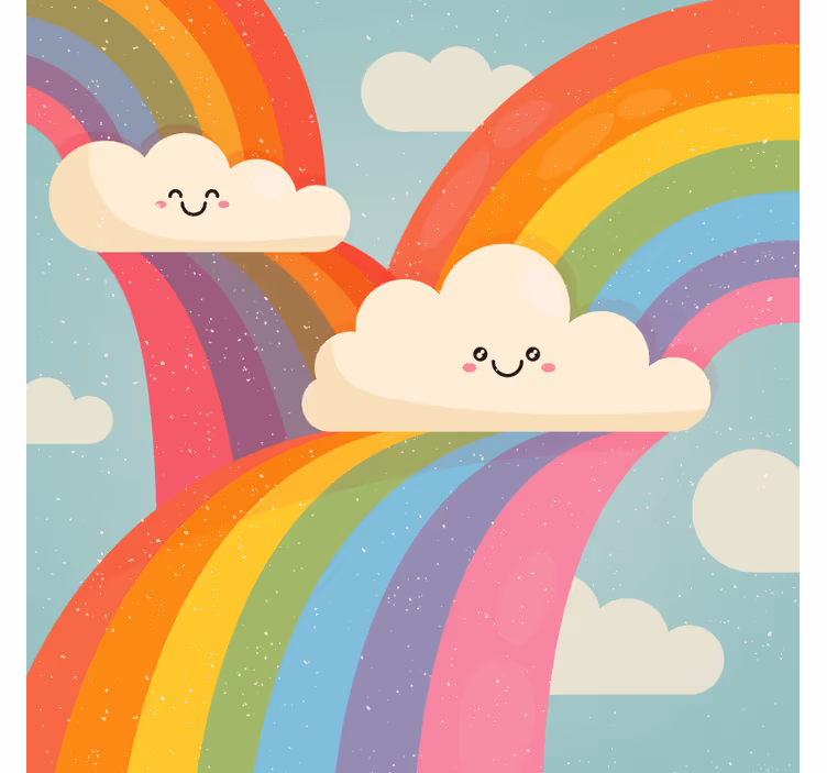 Store enrouleur chambre enfant arc-en-ciel dans les nuages - TenStickers