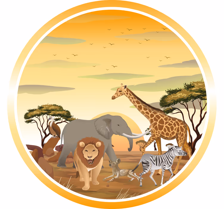 Store enrouleur chambre enfant animaux africains plantes - TenStickers