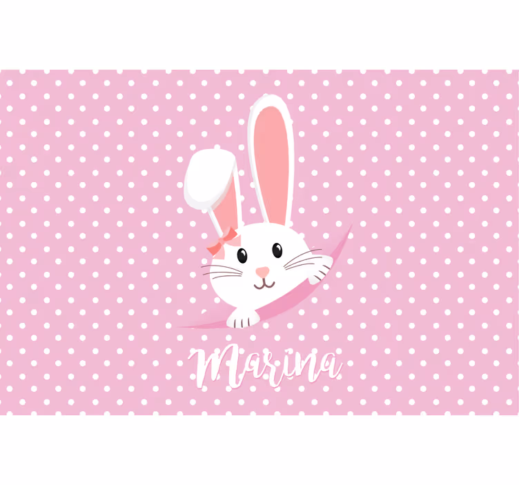 Store enrouleur chambre enfant petit lapin avec prénom - TenStickers