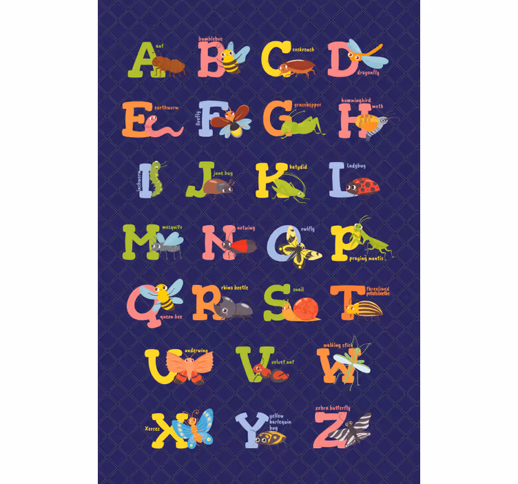 Store enrouleur chambre enfant alphabet en anglais - TenStickers