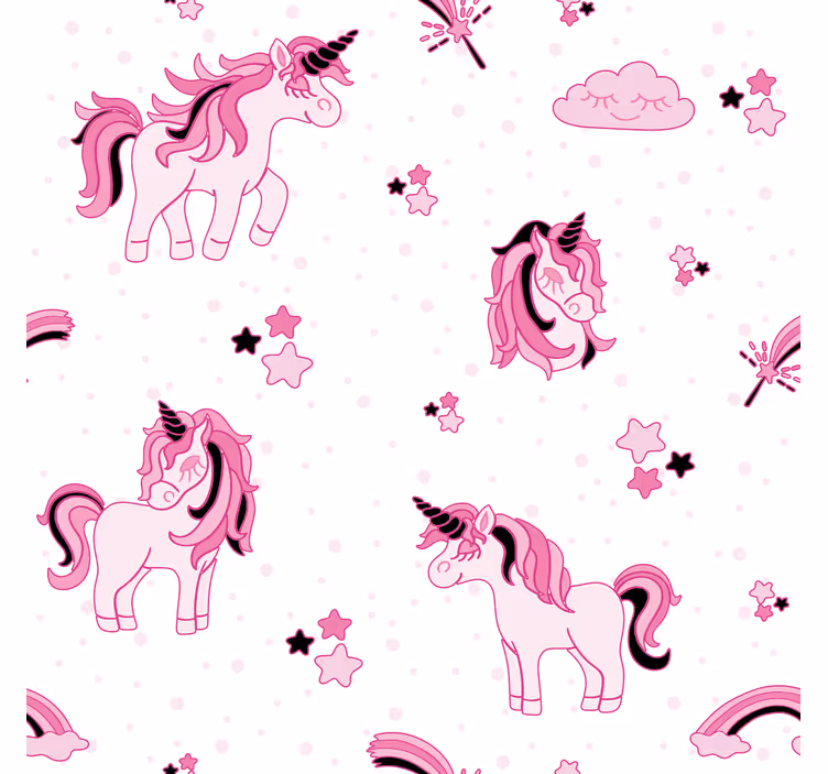 Store enrouleur chambre enfant monde licorne doodle - TenStickers