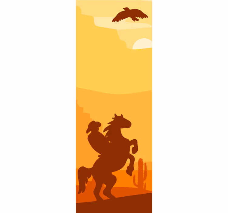 Store enrouleur chambre ado paysage de cowboy - TenStickers