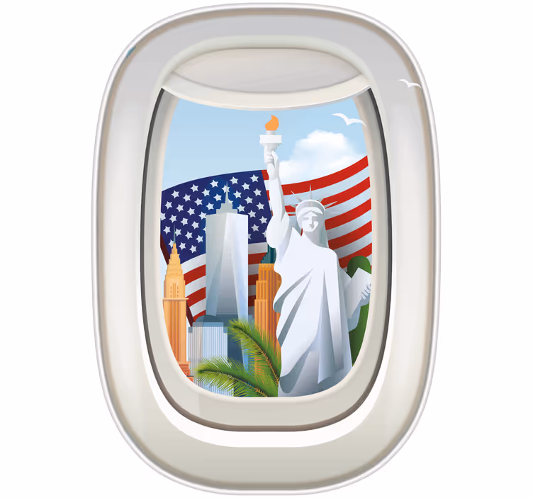 Store enrouleur chambre ado vue d'amérique en avion - TenStickers