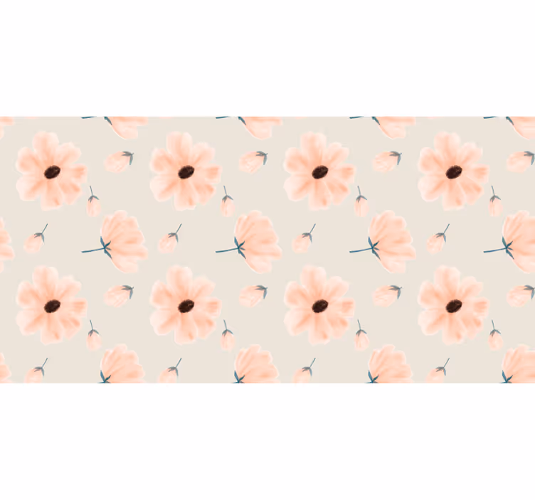 Store enrouleur beige à motif de grandes fleurs aquarelle - TenStickers