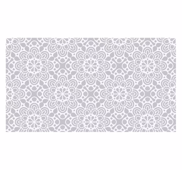 Store enrouleur blanc motifs floraux gris et blancs - TenStickers