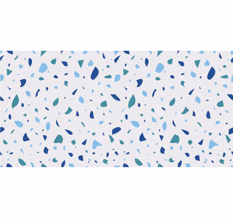 Store enrouleur blanc tons bleus terrazzo - TenStickers